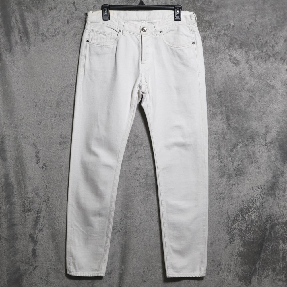 Eleventy Jeans Mens 33x32 White First Class Denim Button Fly Slim Made In Italy